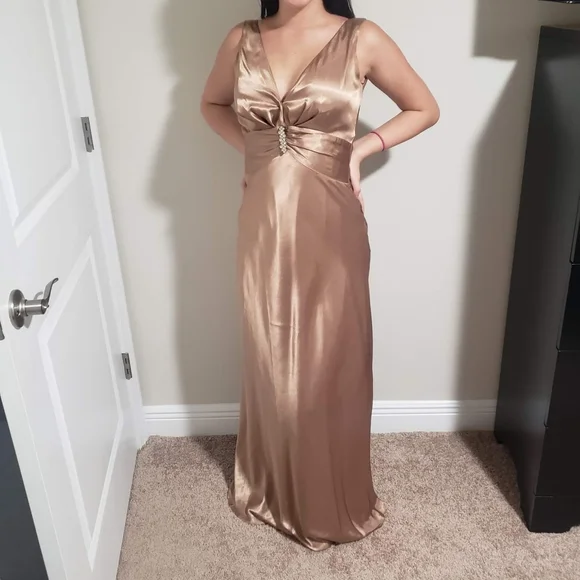 David's Bridal | Dresses | Davids Bridal Bridesmaid Dress Champagne |  Poshmark
